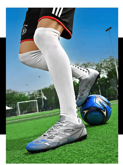 Nouvelles chaussures de football pour hommes, chaussures de sport ultralégères, chaussures de football pour matchs en plein air, futsal, haute cheville, respirantes, antidérapantes, de haute qualité