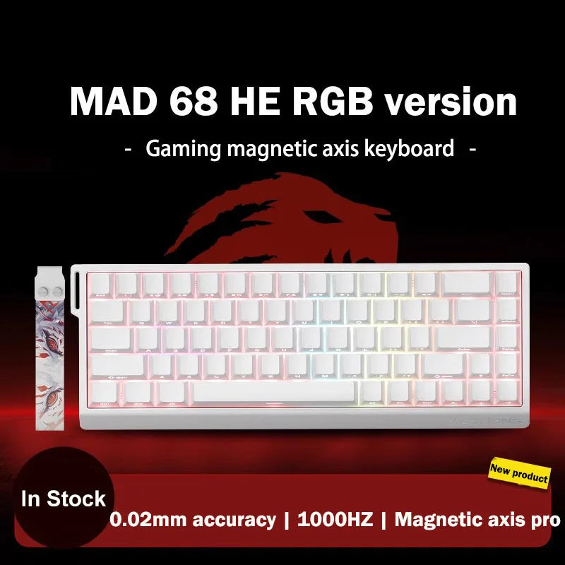 MADLIONS MAD 60/68HE Gaming Magnetic Switch Keyboard, Wired Mechanical Gaming Keyboard with 8K Polling Rate, Rapid Trigger, Hot Swappable RGB 61/68 Keys