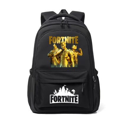 Fortnite-Kinderrucksack, tragbar, mit großem Fassungsvermögen, Schulranzen für Schüler, Schultertasche mit Cartoon-Print, Schulzubehör für Jungen, Geschenk