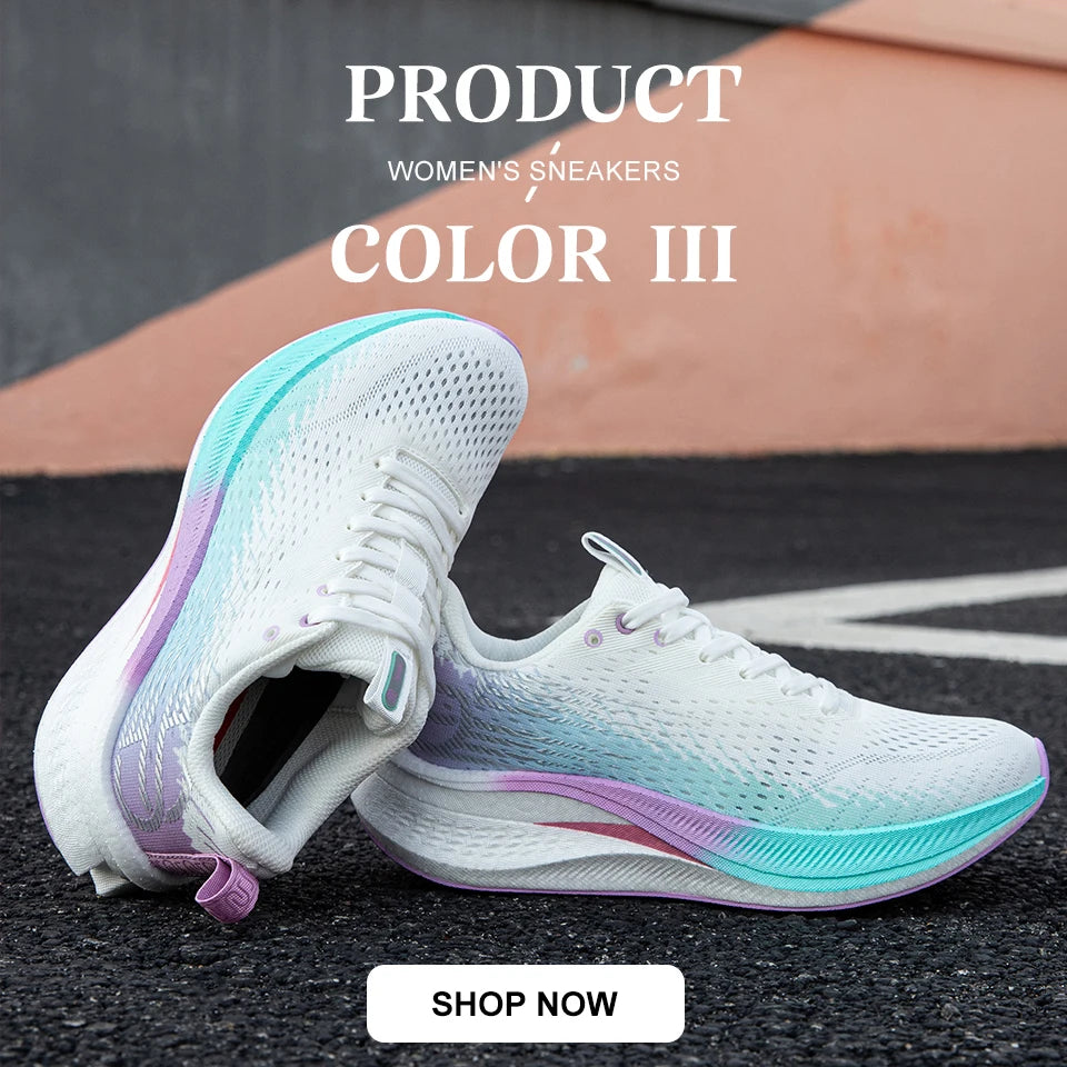 Baasploa Damen-Laufschuhe für Profis, Outdoor, Carbon-Platte, rutschfeste Sportschuhe, Damen-Freizeitschuhe, atmungsaktive Jogging-Sneaker