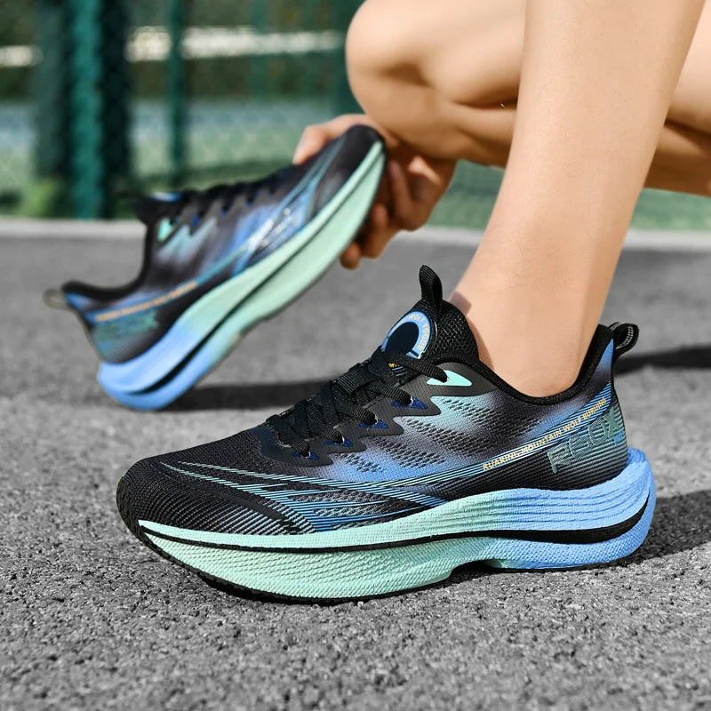 Running Shoes Men Mesh Breathable Lace-up Comfortable Marathon Sports Casual Tennis Shoes Big Size Trendy Sneakers for Men
