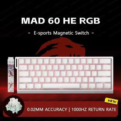 MADLIONS MAD 60/68HE Gaming Magnetic Switch Keyboard, Wired Mechanical Gaming Keyboard with 8K Polling Rate, Rapid Trigger, Hot Swappable RGB 61/68 Keys