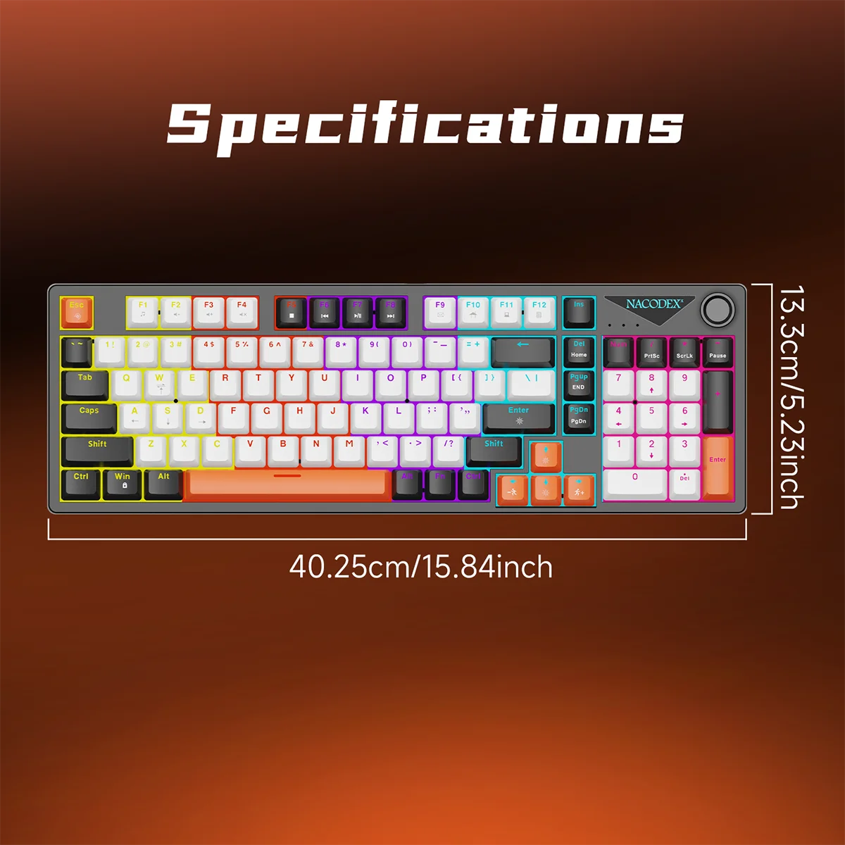 AJAZZ NK98 Wired Mechanical Keyboard: Full-Key Hot-Swap, 98-Key Layout for Precise Performance; Wired, Stable Control, Multi-System Compatibility; Windows Vista/XP/7/8/10/17, Mac: Wired connection for stable control and low l