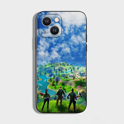 R-Royales F-Fortnites Phone Case For iPhone 16,15,14,13,12,11 Plus,Pro Max,XS,X,XR,SE,Mini,8,7,Soft Silicone Black Cover