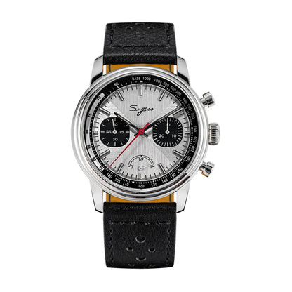 Sugess Men's Pilot 1963 Wristwatch ST1906 Chronograph Handwind Movement Domed Sapphire Waterproof Power Reserve Lume V2