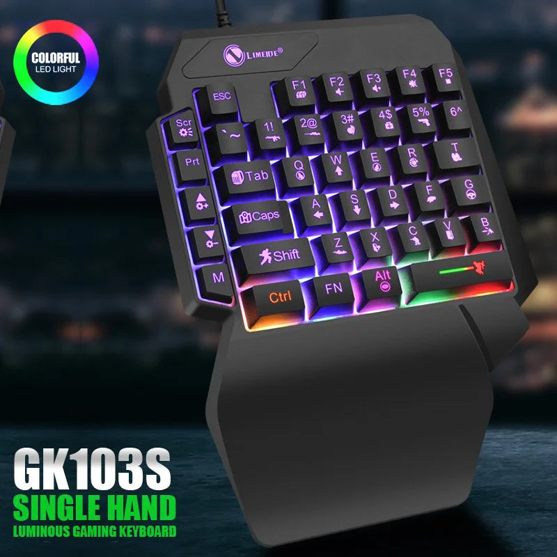TEUCER 35 Keys One-Handed Mini Gaming Keyboard USB Wired RGB Backlit Ultra-Slim Gaming Keypad for PC, Laptop & Mobile Gaming