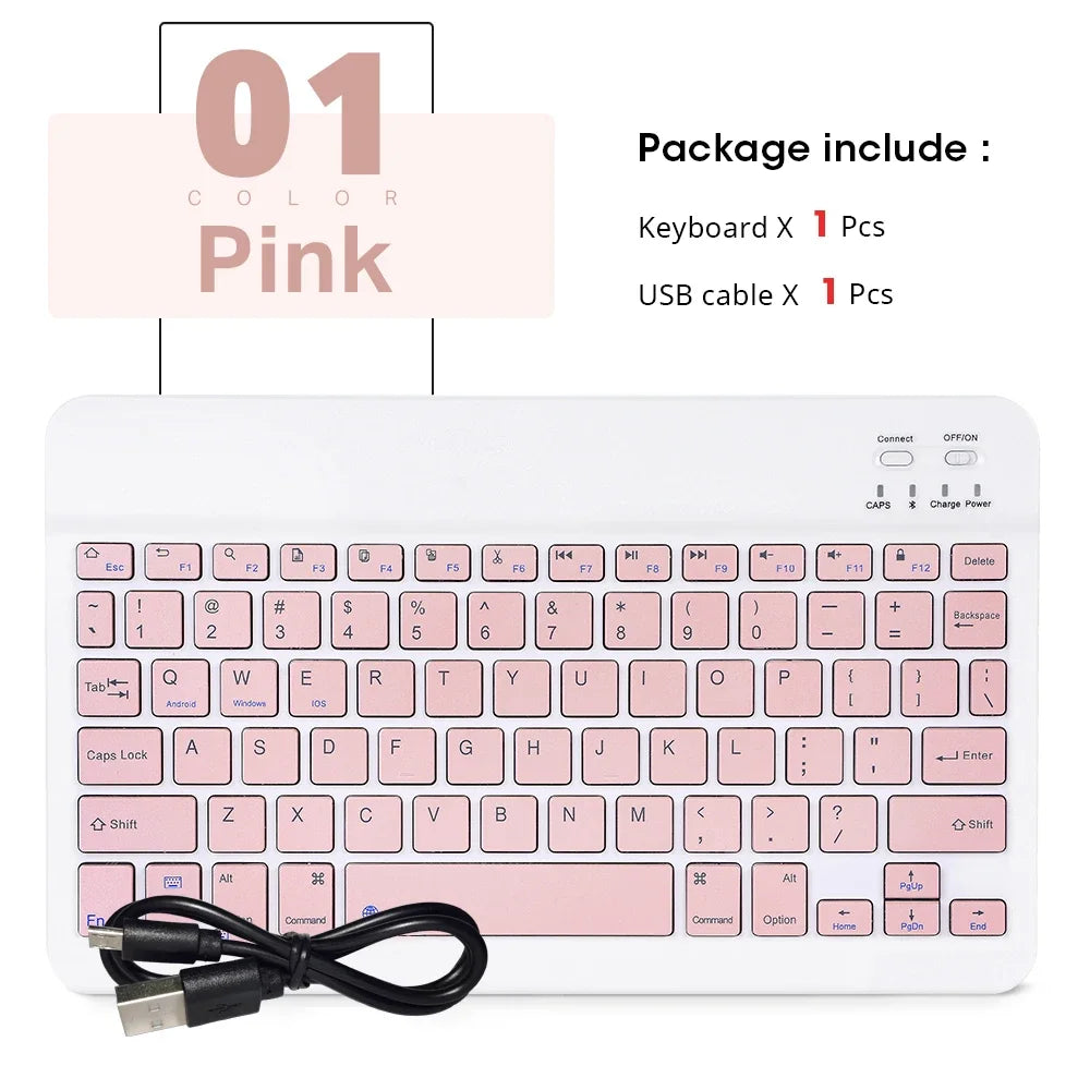Spanish Russian Arabic Korean Portable 10 Inch Wireless Keyboard and Keyboard Set for iPad Samsung Tablet Laptop iOS Android