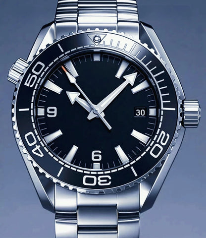 904L Stainless Steel Case, for Men Automatic Mechanical Movement Luxury Watch, Black Blue Leather Ceramic Exquisite Heritage
