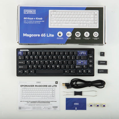 EPOMAKER Magcore65 Lite 65% US QWERTY Layout Wired/BT/2.4Ghz Wireless Mechanical Gaming Keyboard 8K Polling Analog Switch
