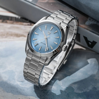 Hodinky Watchdives WD0006, stroj VH31 s plynulým chodem sekundové ručky, vypouklé safírové sklo, luminiscenční povlak BGW9, vodotěsnost 10 barů, 38 mm, vintage styl