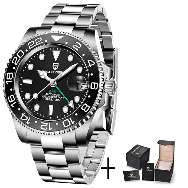 2026 Nuevo reloj mecánico de lujo para hombre PAGANI DESIGN, acero inoxidable, GMT, marca líder, cristal de zafiro, reloj para hombre
