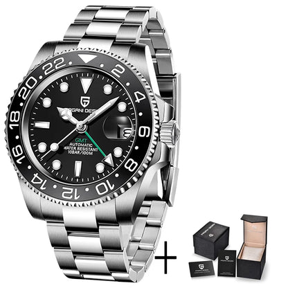 2026 Nuevo reloj mecánico de lujo para hombre PAGANI DESIGN, acero inoxidable, GMT, marca líder, cristal de zafiro, reloj para hombre