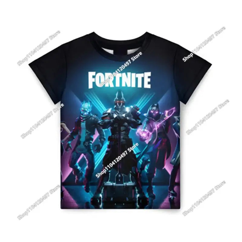 Anime Fortnite T-Shirts Girl Clothing T Shirt Boys White Cartoon Tees Baby Summer Shirts Cute Printed Tops Costume