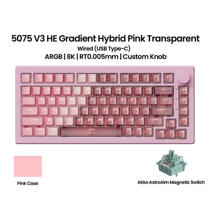 Akko 5075 V3 HE Magnetic Keyboard 75%  Custom Mechanical Gaming Keyboard Rapid Trigger 0.005mm 8K Polling Rate ARGB