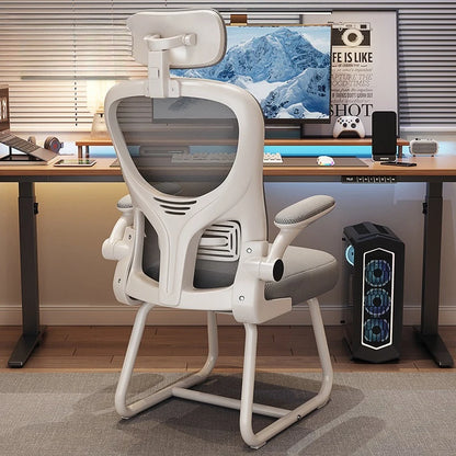 Chaise de bureau ergonomique et flexible pour études, jeux et travail prolongé, avec dossier inclinable réglable, idéale pour les longues heures de travail à domicile ou en dortoir, pour un confort optimal.