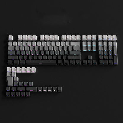OEM Profile Gradient Side Printed Shine Through Keycaps PBT Double Shot Keycap For Mechanical Gamer Keyboard Black Gray Key Caps