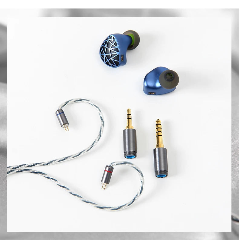 Sound Rhyme SR10 In-Ear HiFi Earphones 2DD+4BA+4PB High Quality Hifi Coil Iron 0.78mm 2Pin 2.5+3.5+4.4mm Plug Music Earphone