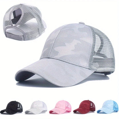 Women's Ponytail Baseball Caps Spring Summer Mesh Sun Hat Running Snapback Hat Female Adjustable Girl Outdoor Visor Hats