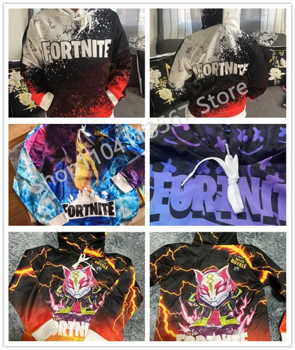 Φούτερ με Κουκούλα Llama Battle Royale F-Fortnited με 3D Εκτύπωση για Άνδρες, Γυναίκες και Παιδιά, Αγόρια και Κορίτσια, Streetwear Πουλόβερ, Πράσινα Τοπ