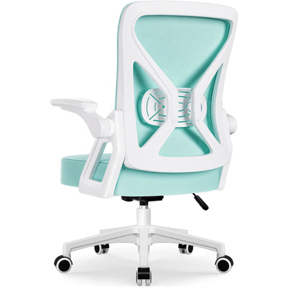 AUTHMIC Ergonomic Office Chair with Lumbar Support, Mesh Back, Flip-Up Armrests, Adjustable Height, Reclining Desk Chair for Home Office