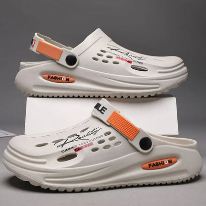 Sandales d'été pour hommes, pantoufles décontractées massantes, claquettes antidérapantes, sandales pour hommes, chaussures de plage à trous pour intérieur et extérieur, grandes tailles