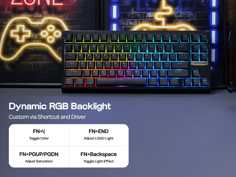 EPOMAKER G84 VIA 80% Layout Hot-Swap Gasket-Mounted Wired/2.4GHz/Bluetooth Wireless Mechanical Keyboard with RGB Backlight