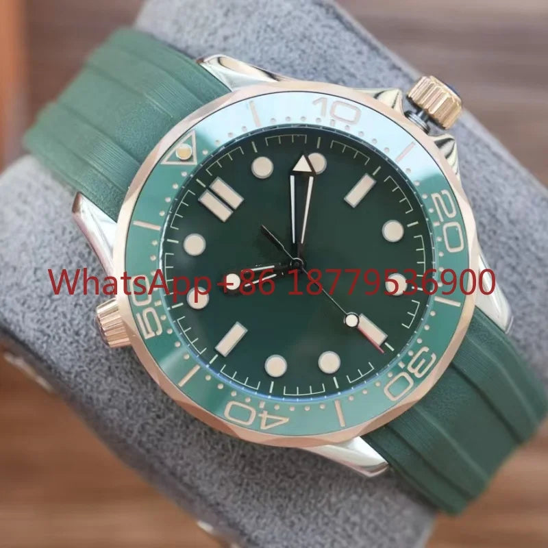 2026 High Quality Men's 904l Stainless Steel Automatic Mechanical 42mm Ceramic Watch Ring Watches Customized