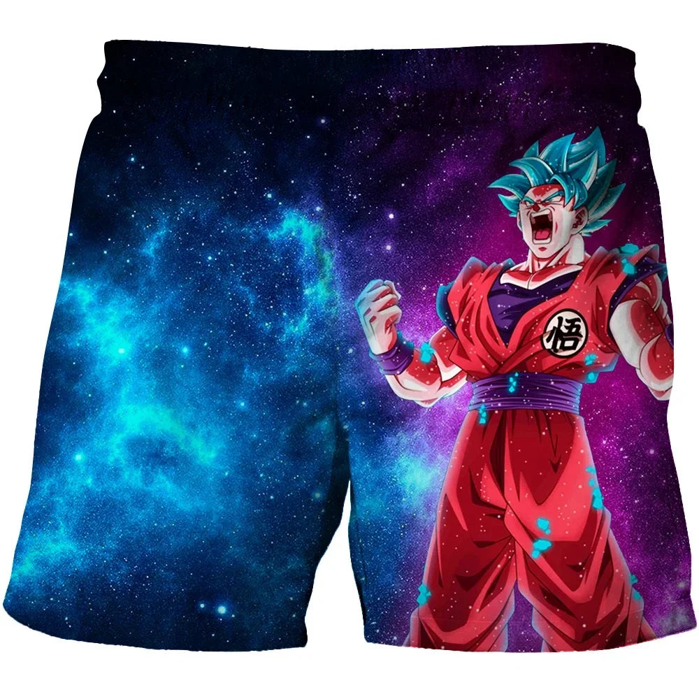 2026 Cartoon Dragon Ball Z Children's Boys' Shorts Beach Pants Summer Cartoon Cute Boys Beach Pants Comfortable and Breathable