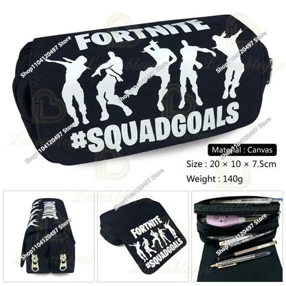 Fortnites Anime Pencil Bag Kawaii PencilCase Large Capacity Waterproof Handheld Cosplay Pencil Pouch Office Stationary Gift Toy