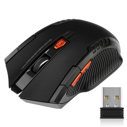 2.4GHz trådløs optisk gamingmus med USB-modtager, 2000DPI, 6 knapper, til computer og laptop tilbehør