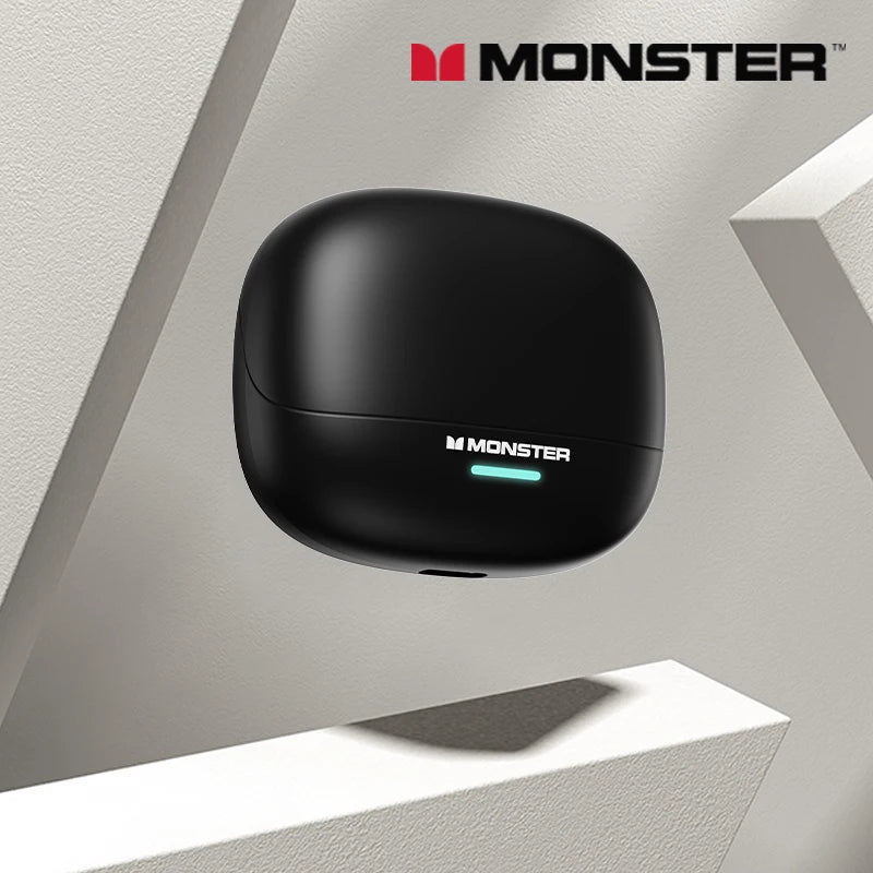 Monster MQT52 Bluetooth 5.4 Wireless Earphones Gaming Headphones with Mic, HiFi Stereo Sound True Wireless Earbuds, Low Latency Bluetooth 5.4 Earphones with 24H Battery Life