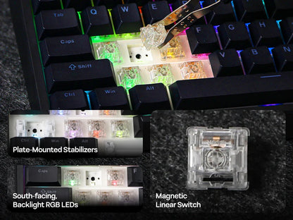 EPOMAKER G84 VIA 80% Layout Hot-Swap Gasket-Mounted Wired/2.4GHz/Bluetooth Wireless Mechanical Keyboard with RGB Backlight