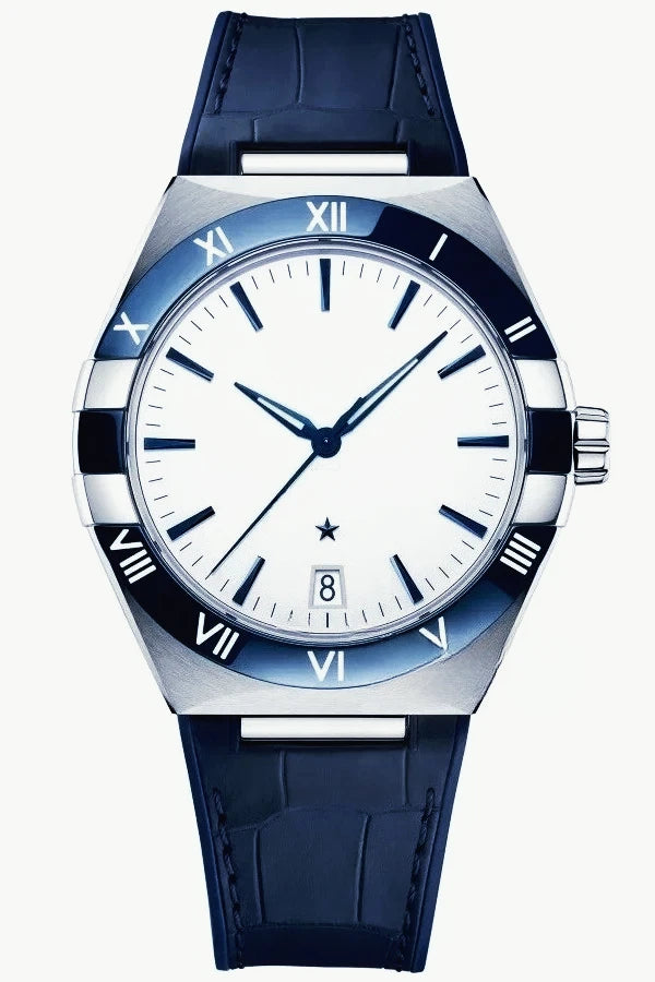 904L Stainless Steel Case, for Men Automatic Mechanical Movement Luxury Watch, Black Blue Leather Ceramic Exquisite Heritage