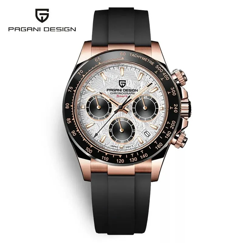 PAGANI DESIGN 2025 New Men's Watches Luxury Rose Gold Quartz Watch For Men 100M Waterproof Sports Chronograph Wristwatch Men