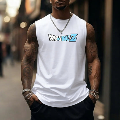 Dragon Ball Z Super Blue Vegeta American Retro Fitness Vest Y2K Harajuku Style Spring and Summer New Men's T-Shirt Daily Wear