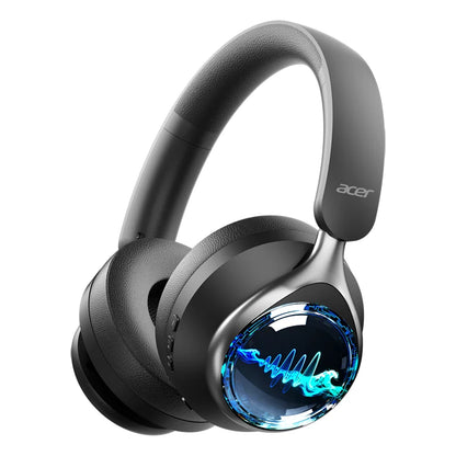 Acer OHR712 Casques Sans Fil Bluetooth 6.0 Pliables Over-Ear avec Effets Lumineux Sympa, Son Stéréo pour Voyage, Maison et Bureau