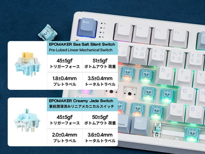Japanese Version EPOMAKER TH108 JIS Layout 100% Sized Gasket Wired/Bluetooth/2.4Ghz Wireless NKRO Mechanical Keyboard Long-Lasting 8000mAh