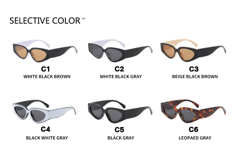2025 New Fashion Cat Eye Small Oval Women Sunglasses Men Trendy Y2K Punk Sun Glasses Female Travel Shade Vintage Eyewear UV400
