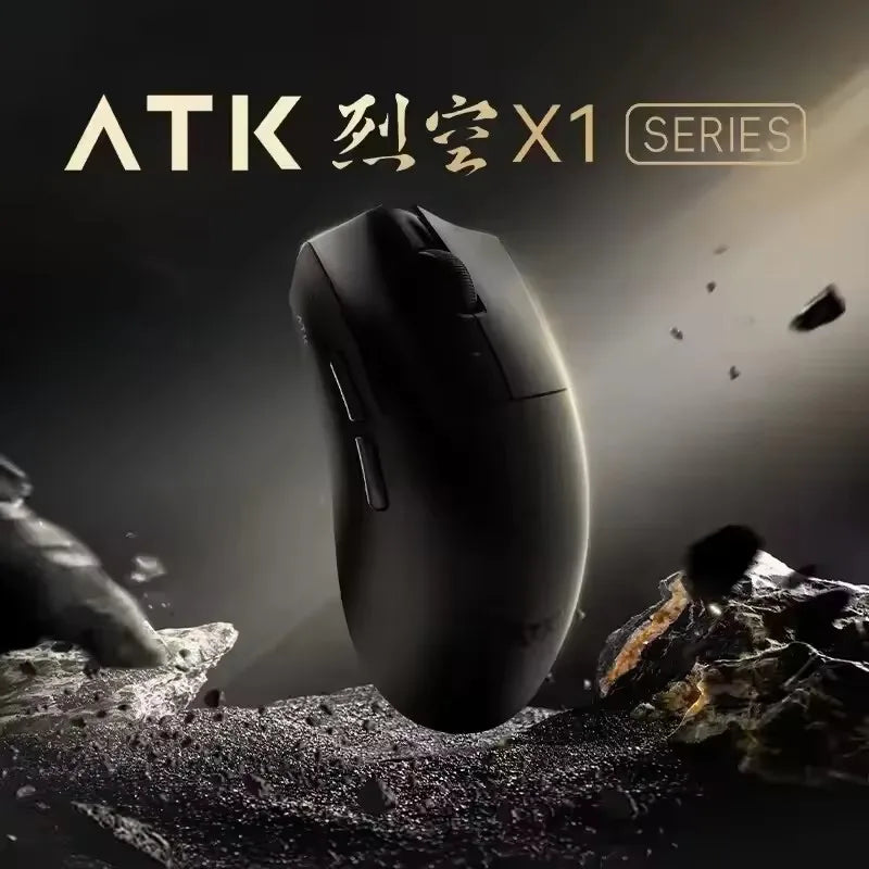 ATK X1 Series vezeték nélküli Bluetooth egér Paw3950/Ultra 8k, könnyű, 49g, hárommódú FPS gamer egér, egyedi ajándék