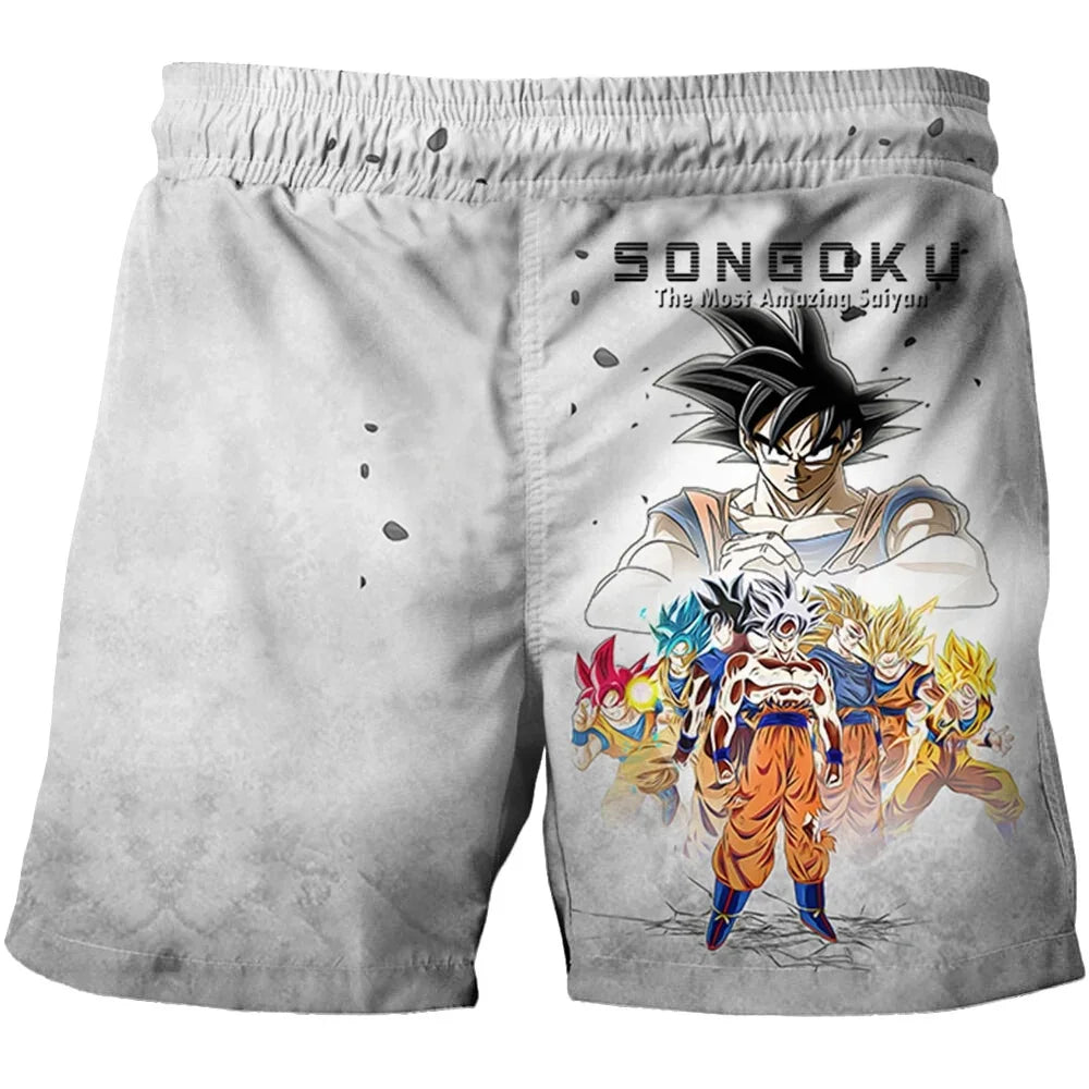 2026 Cartoon Dragon Ball Z Children's Boys' Shorts Beach Pants Summer Cartoon Cute Boys Beach Pants Comfortable and Breathable