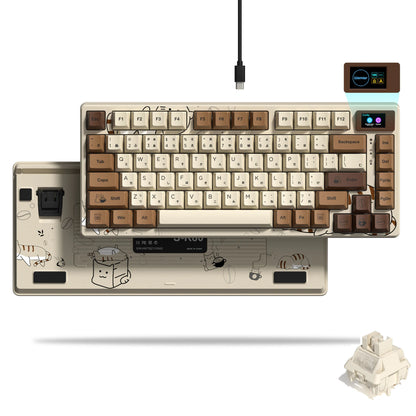Womier S-K80 75% Keyboard with Color OLED Display Mechanical Gaming Keyboard Hot Swap Keyboard Gasket Mount RGB Custom Keyboard