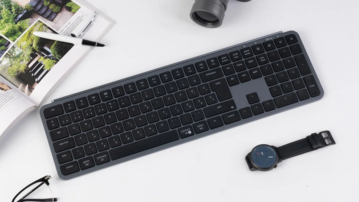 Keychron B6 Pro ISO Layout Ultra-Slim Wireless Keyboard Full Size Portable Lightweight 2.4GHz & Bluetooth Connections