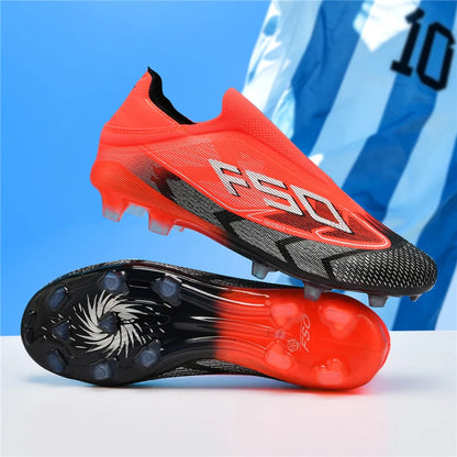 Nouvelles chaussures de football pour hommes, chaussures de sport d'extérieur, chaussures de soccer ultralégères, chaussures de futsal antidérapantes, de haute qualité, à cheville haute, respirantes, pour match