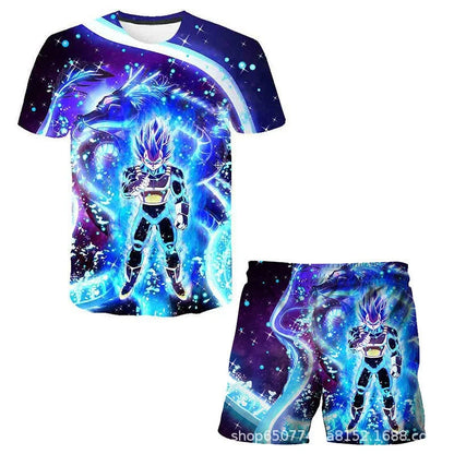 2026 Dragon Ball T-shirt Children's Top T-shirt Shorts Two Piece Set Summer Boys T-shirt+Shorts Set
