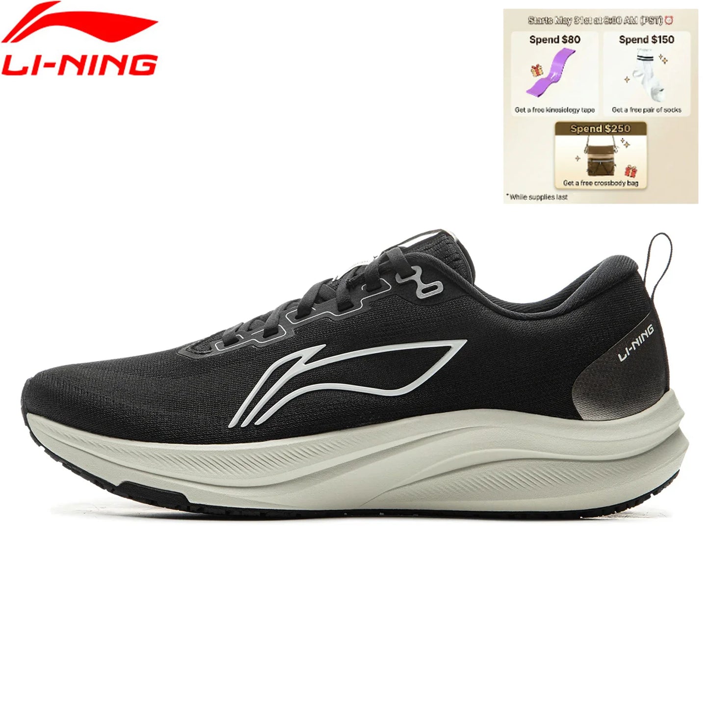 Мъжки състезателни обувки за бягане Li-Ning RED HARE 8 LIGHT FOAM ULTRA, светлоотразителни стабилни обувки с омекотяване LiNing Light Sneakers ARPV001