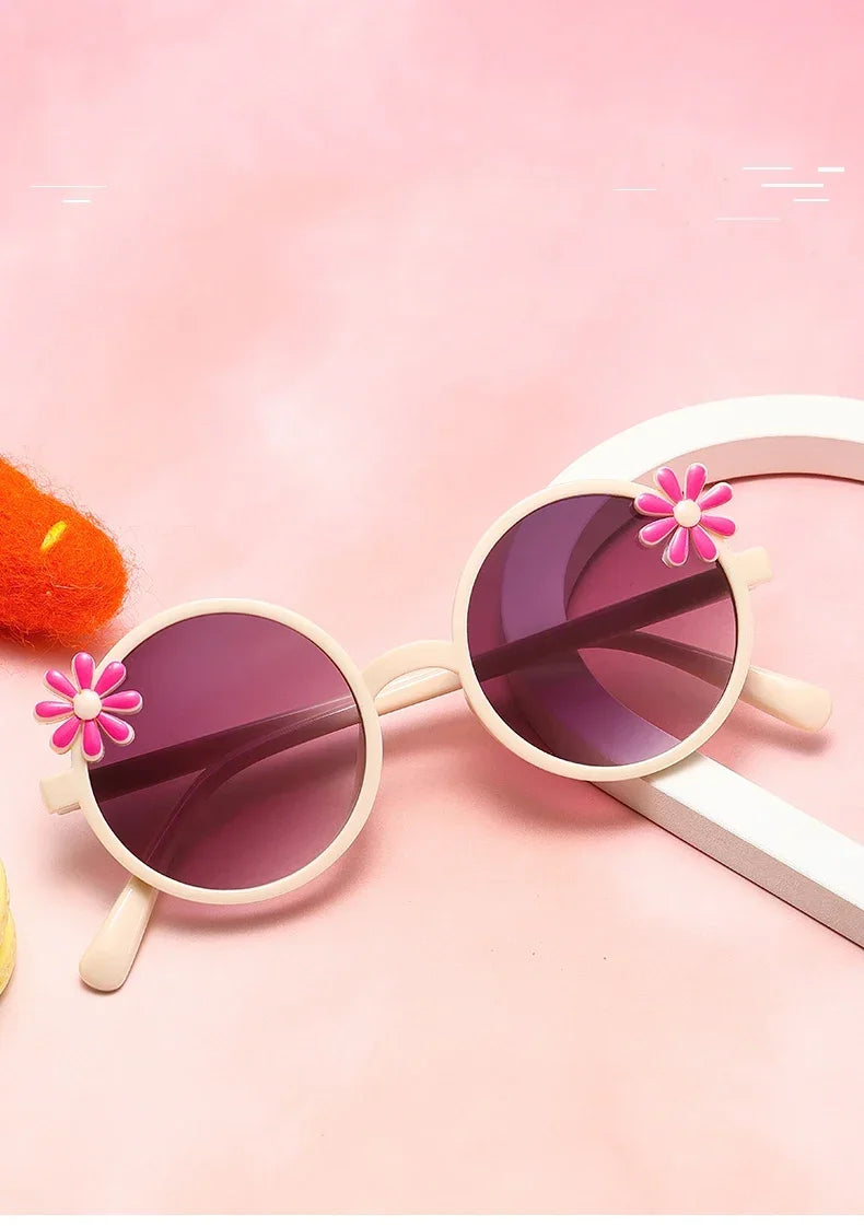 New Children's Glasses Floret Anti-ultraviolet Fashion Children's Sunglasses Outdoor Shading Travel Children's Mirror Eyewear