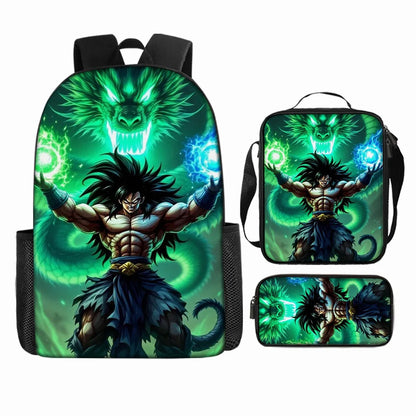 Dragon Ball 3Pcs/Set Backpacks Goku Vegeta Cartoon Print Lunch Bag Pencil Bags Student Casual School Bags Return To School Gift