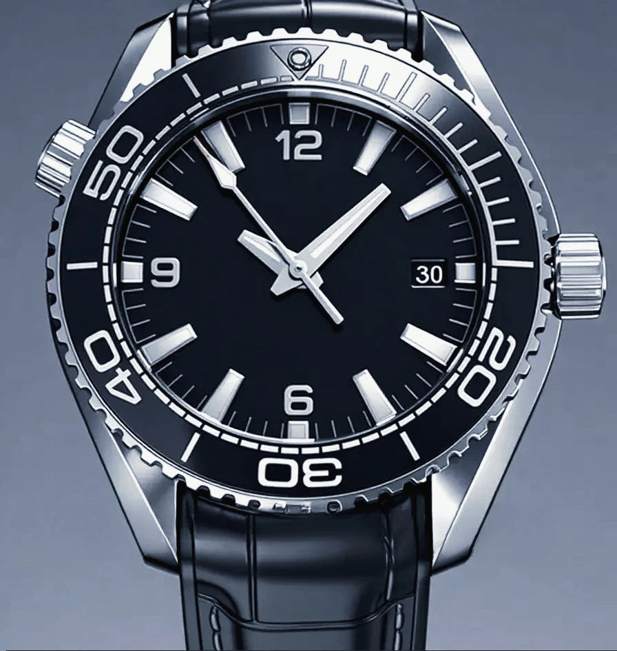 904L Stainless Steel Case, for Men Automatic Mechanical Movement Luxury Watch, Black Blue Leather Ceramic Exquisite Heritage