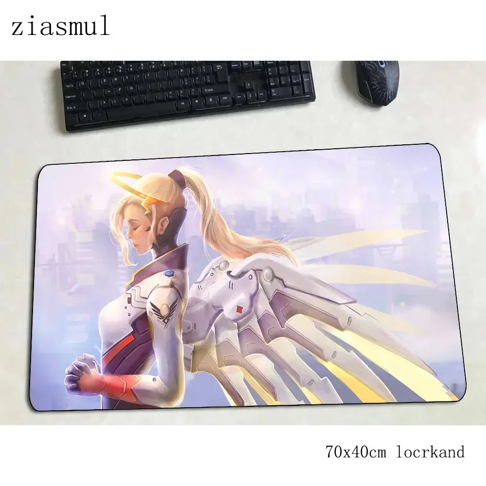 Overwatch muismat – prachtige computermat 70x40cm, grote XL gamingmuismat voor muis en toetsenbord, pc-gamer bureau