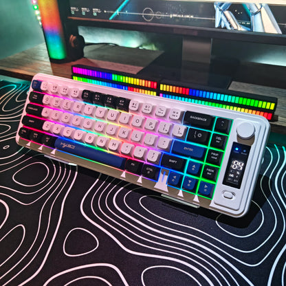 HXSJ L68 81-Key 3-mode wireless gaming keyboard silent Rainbow lighting ergonomic compact wireless membrane keyboard for pc
